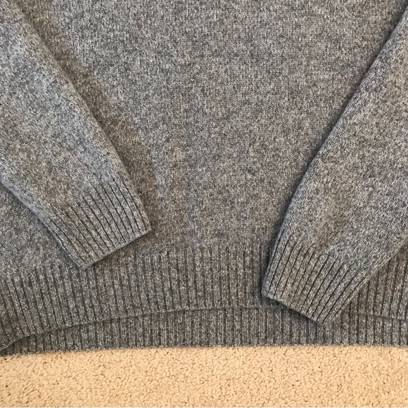Gray Quarter Zip Wool Sweater - Picture 6 of 7